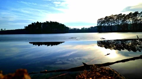 Calm Lake Reflection at Sunset Video stock 330362762