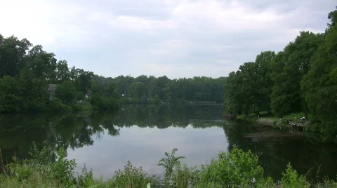 Calm lake with reflections Stock Footage 460950