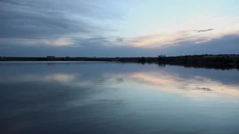 Calm Lake At Sunset Stock Footage 133964059