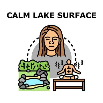 Calm lake surface concept embracing wellness and relaxation Stock Illustration
