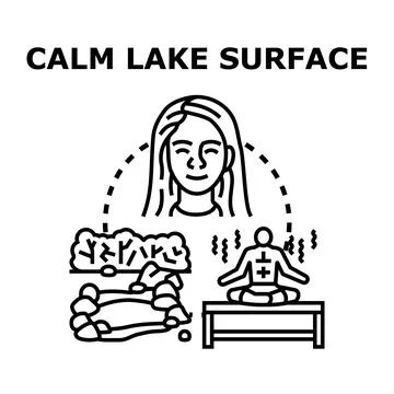 Calm lake surface concept embracing wellness and relaxation Stock Illustration