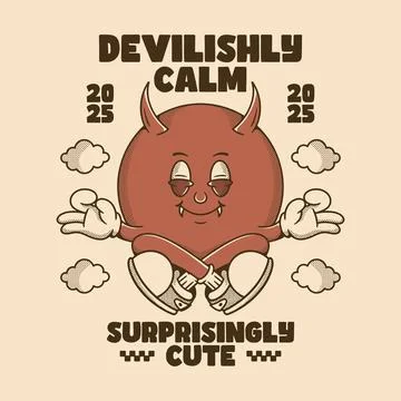 A Calm Little Devil with an Unexpectedly Adorable Charm Stock Illustration