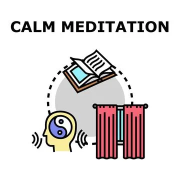 Calm meditation process for mental harmony and well being Stock Illustration