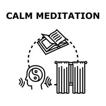 Calm meditation process for mental harmony and well being Stock Illustration