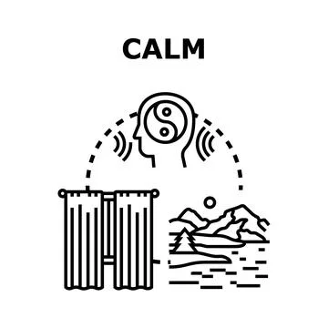 Calm mind finding balance through nature and home Stock Illustration