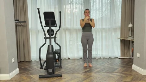 Calm Mindful Practice. Tranquil Home Routine Involving Slow Breathing And Stock Footage 344249487