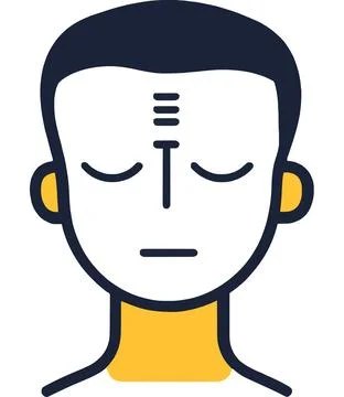 Calm Minimal Face Design with Human Features Stock Illustration