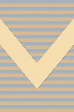 A calm minimalist composition featuring a large cream chevron over muted ho.. Ilustração Stock