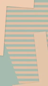 A calm mint and peach composition of layered paper strips creates a soft ge.. Stock Illustration