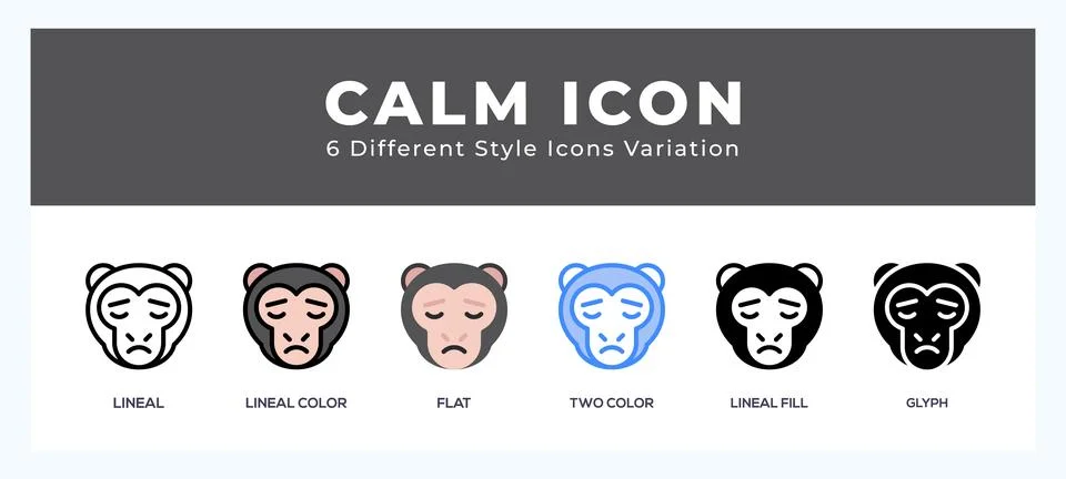 Calm monkey symbol. logo. icon vector illustration. Stock Illustration