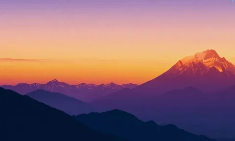 A calm mountain sunset gradient background Stock Footage 304565512