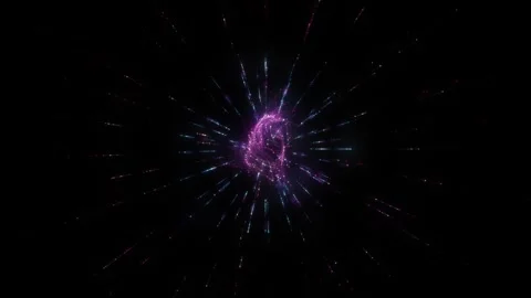 Calm Neuron Flow 3D Scanning Seamless Loop Stock Footage 250362968