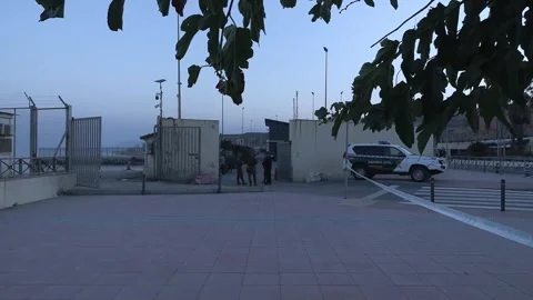 Calm night at Ceuta border amid heavy security deployment, Ceuta, ES - 15 Aug 20 Stock Footage 342353925