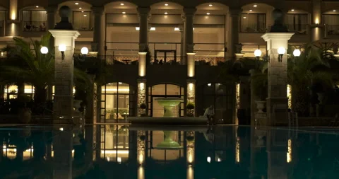 Calm night hotel. Stock Footage 162797438