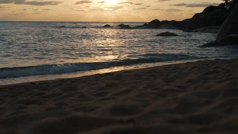 Calm ocean and sand on the beach Stock Footage 110181273