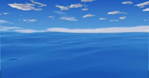 Calm ocean with clear sky and sun rays on blue water Stock Footage 201594281