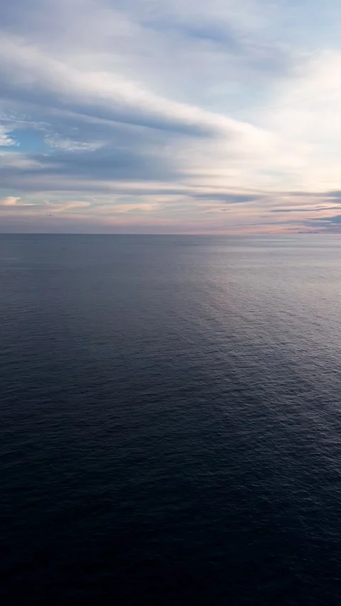 Calm Ocean at Dusk with Cloudy Sky Stock Footage 311294593