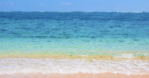 Calm Ocean on Empty Beach Stock Footage 262121887