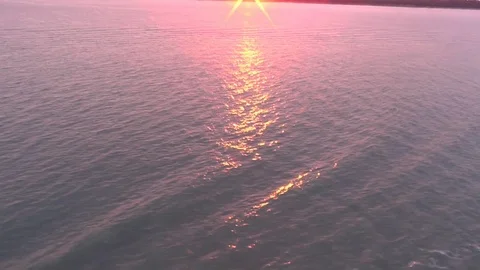 Calm Ocean at Sunset Stock Footage 93780916