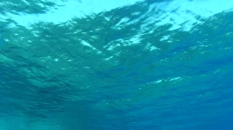 Calm ocean surface from underwater Stock Footage 862758