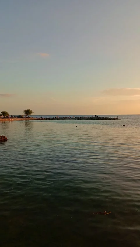 Calm Ocean View at Sunset Stock Footage 325830231