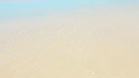 Calm ocean wave n Crystal clear cyan blue sea water on summer sandy beach Stock Footage 150866438