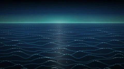 Calm Ocean Wave Surface Loop - Underwater Light Ray Backdrop 動画素材 341955958