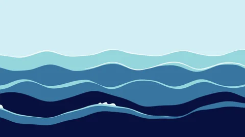 Calm Ocean Waves Background Loop Seamless Blue Sea Motion Vídeos de archivo 334028964