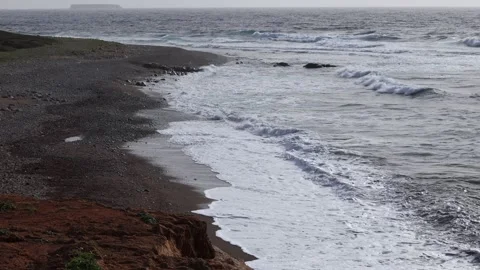 Calm Ocean Waves Rolling In Slow Motion Stock Footage 341504843