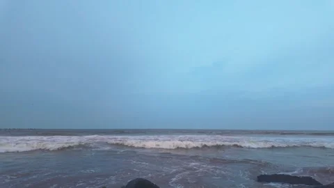 Calm ocean waves slow motion 4k long duration Stock Footage 319520729