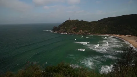 Calm ocean waves at Vung Ro Bay, Phu Yen, Vietnam Stock Footage 329080927