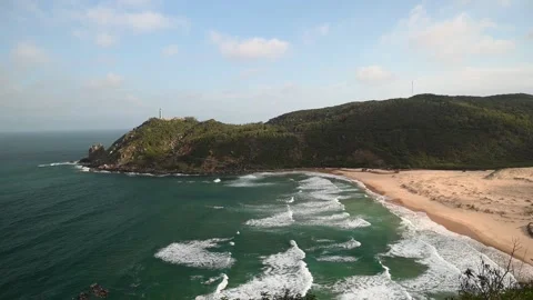 Calm ocean waves at Vung Ro Bay, Phu Yen, Vietnam Stock Footage 329080929
