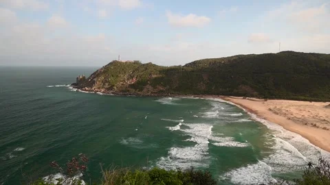 Calm ocean waves at Vung Ro Bay, Phu Yen, Vietnam Stock Footage 329080930