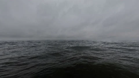 Calm Overcast Ocean Background Loop 4K 01 Stock Footage 211455630