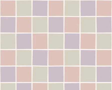 A calm pastel square mosaic pattern featuring soft pink, lavender, and mint.. 스톡 일러스트