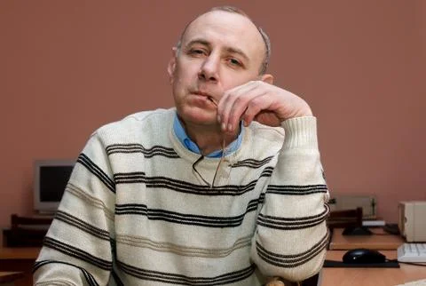 Calm pensive man Stock Photos