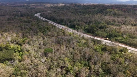 Calm Pre-Summer Mountain Road Landscape Stock Footage 327506700