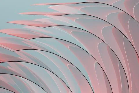 Calm relax abstract background, pattern - curved lines of glass surfaces, lay Illustrazione stock