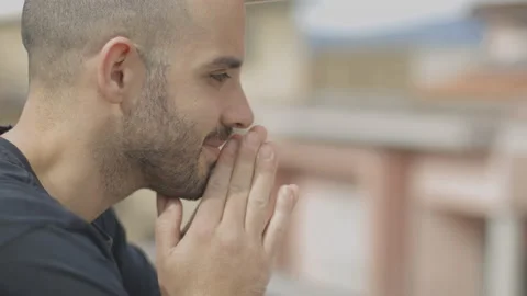 Calm Relaxed Man, Looking Ahead, Thinking. Positive and success concept Stock Footage 151824669