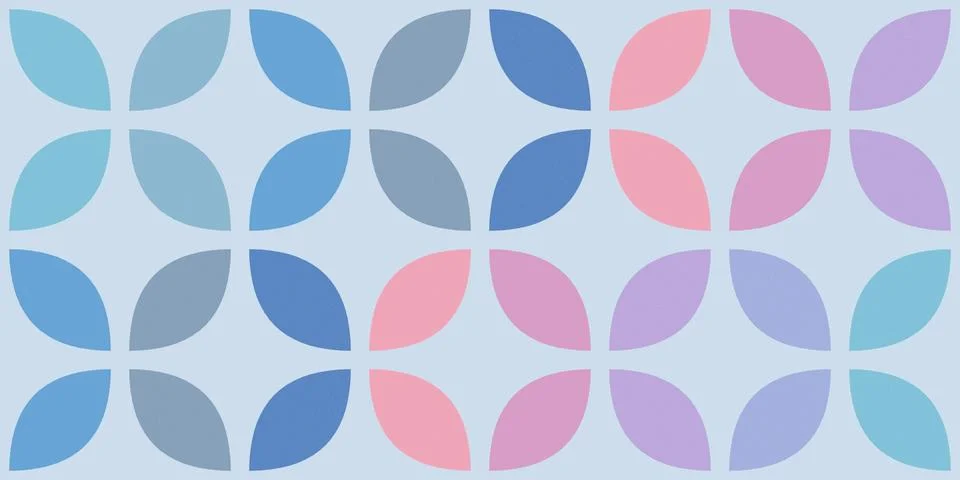 A calm repeating arrangement of rounded leaf forms in airy pastel hues crea.. Stock Illustration