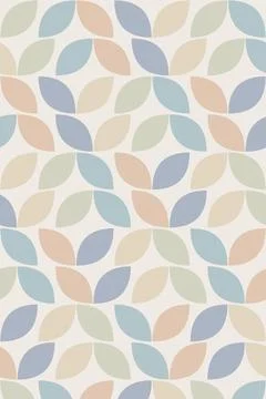 A calm repeating arrangement of soft leaf shapes in muted blue, beige, sage.. Stock Illustration
