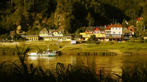 Calm River Bed Stock Footage 35284926