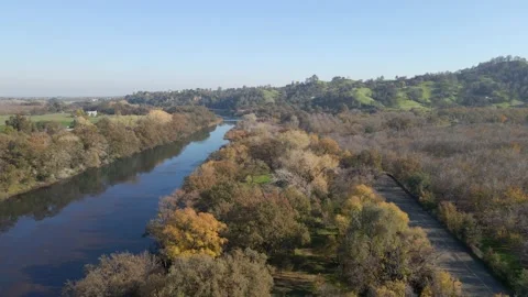 Calm River Fall Foliage 01 Stock Footage 236492416