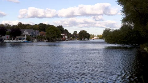 Calm river flows 스톡 동영상 118183883