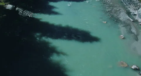 Calm River Parvati flowing through the Mountains in India Stock Footage 164701529