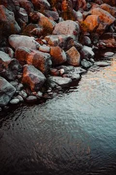 Calm River In Winter Stock Photos