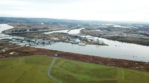 Calm Rivers Merging Stock Footage 99417581
