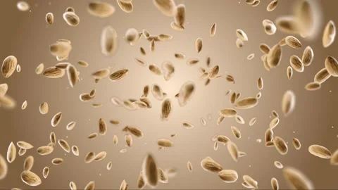 Calm Roasted Almond Fall, Peaceful California Almond Drift, Healthy Almond Snack Stock Footage 282955706