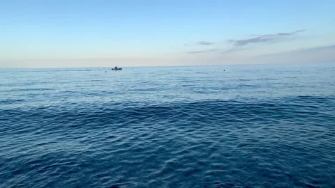 Calm Sea and Gentle Waves at Summer Twilight Stock Footage 247999945