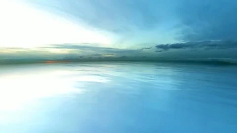 Calm Sea and Sky View in Full Rotation, Exclusive, Clouds, Background, Nature Stock Footage 271198183